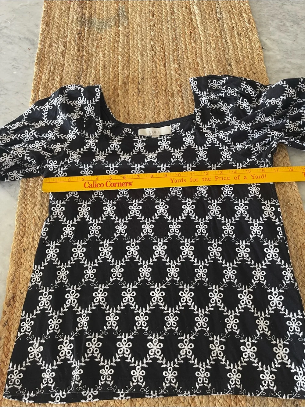 LOFT square-neck puff-sleeve top
